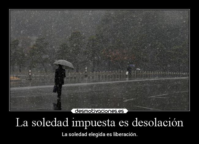 La soledad impuesta es desolación -