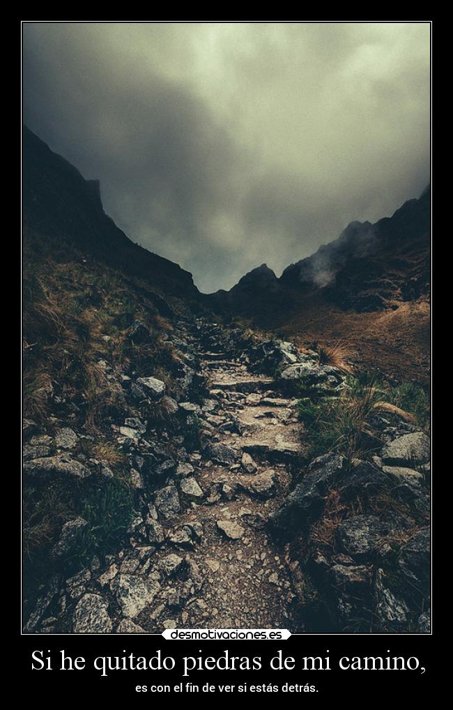 Si he quitado piedras de mi camino, -