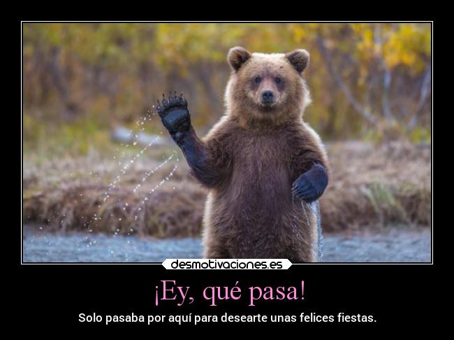 ¡Ey, qué pasa! - Solo pasaba por aquí para desearte unas felices fiestas.