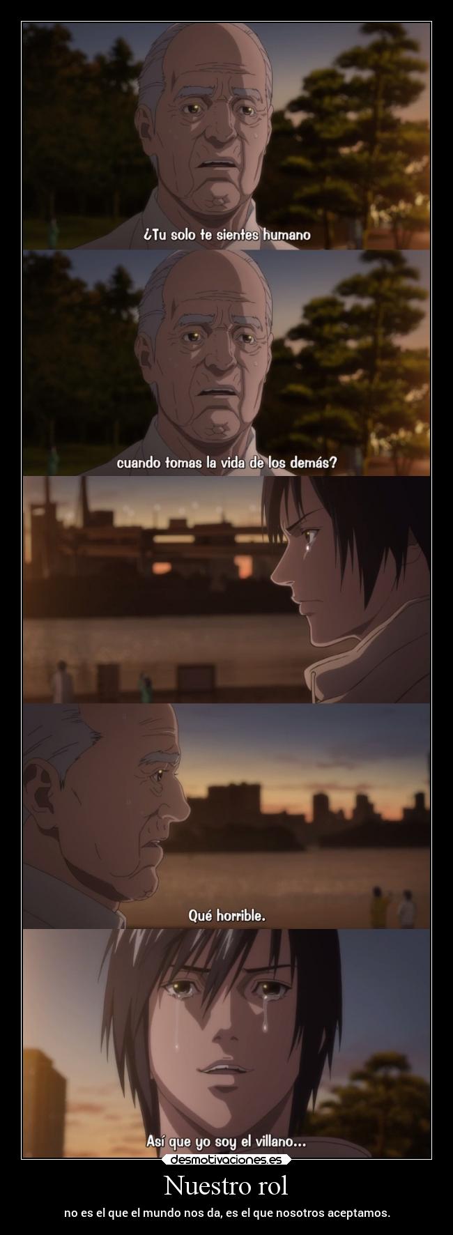 carteles anime vida mundo muerte heroe villano raptorhunters harukaze erosekai inuyashiki shishigami desmotivaciones