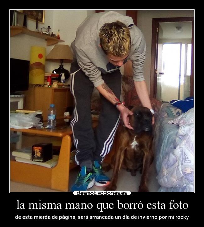 la misma mano que borró esta foto - de esta mierda de página, será arrancada un día de invierno por mi rocky