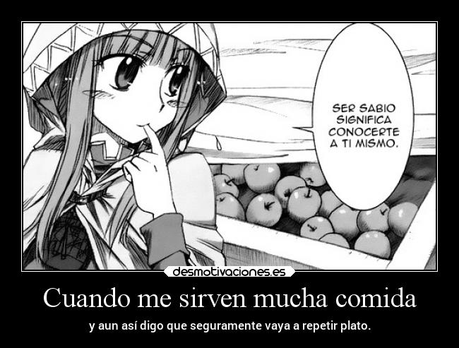 carteles comida anime humor risa comida raptorhunters harukaze erosekai spiceandwolf manga horo desmotivaciones