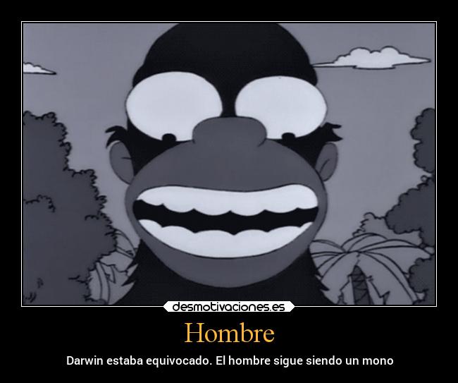 carteles desmotivaciones darwin hombre mono simio homer desmotivaciones
