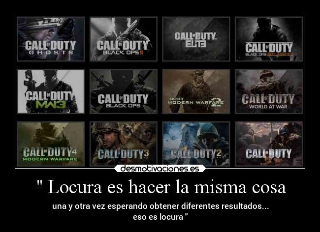 Locura es hacer la misma cosa - una y otra vez esperando obtener diferentes resultados...
eso es locura