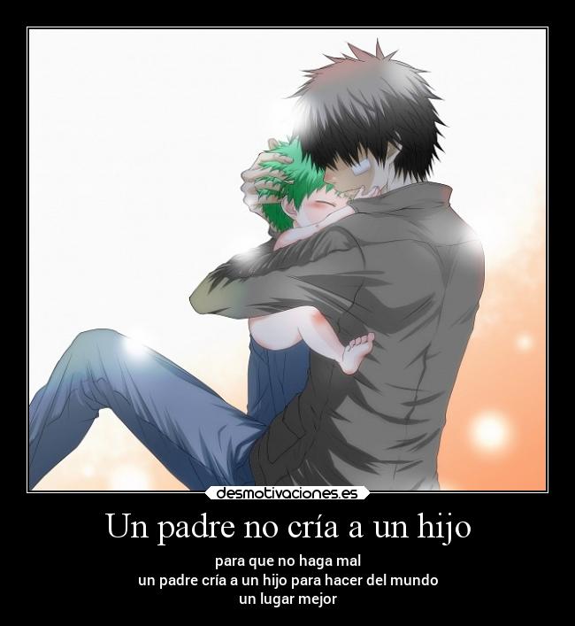 carteles padre anime amor padre navidad mundo beelzebub tatsumi hijo criar desmotivaciones