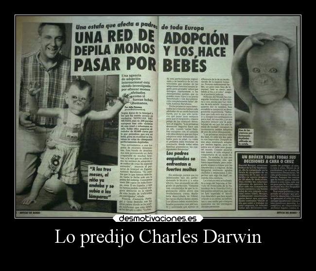 carteles padres hijos simios darwin desmotivaciones