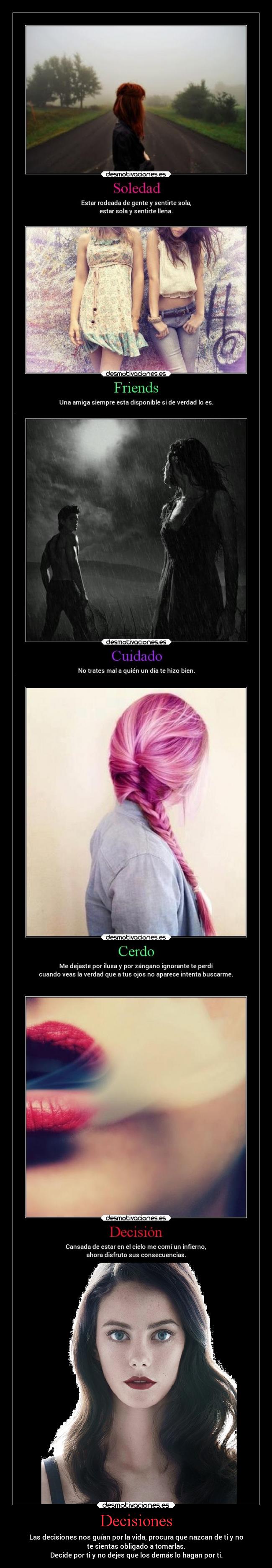 carteles vida engano decisiones desmotivaciones