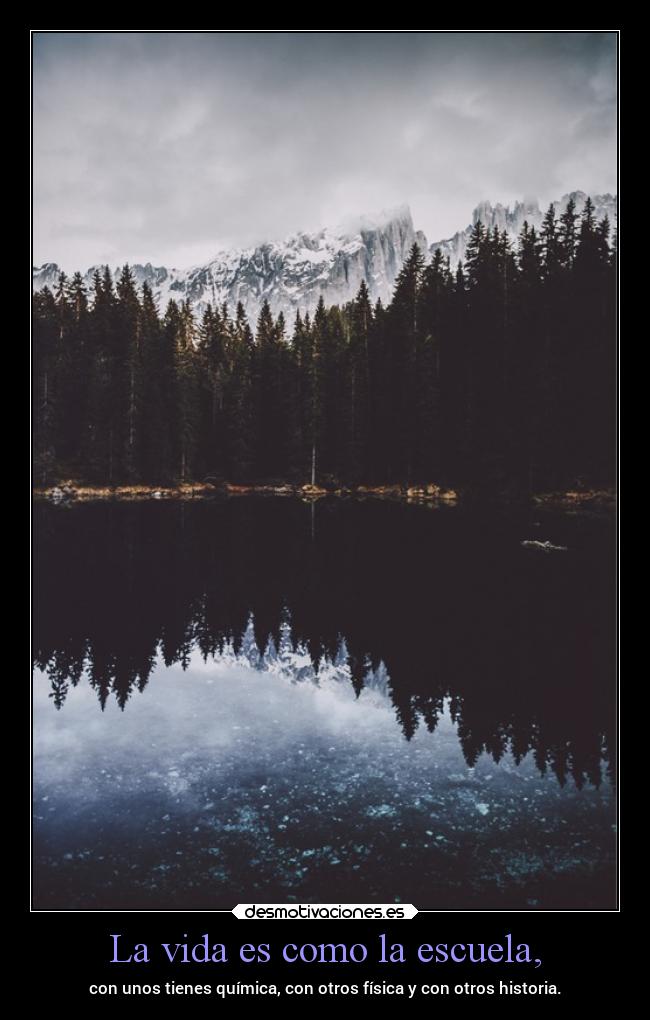 La vida es como la escuela, - 