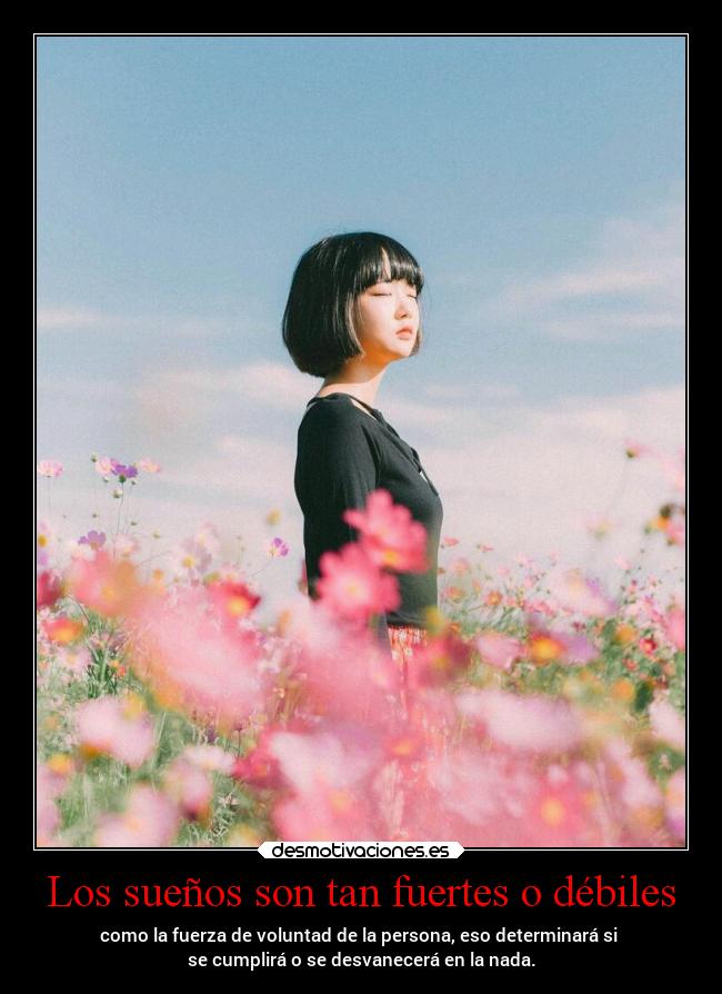 Los sueños son tan fuertes o débiles -