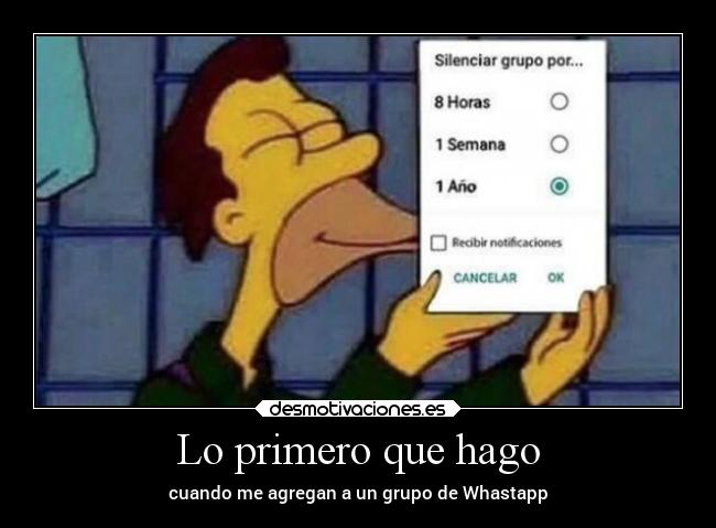 Lo primero que hago - cuando me agregan a un grupo de Whastapp
