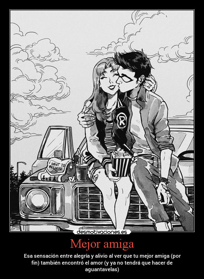 carteles amor alegria amiga alivio robin starfire dick kori desmotivaciones