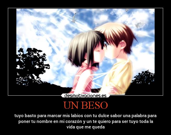 carteles anime besos labios tequiero desmotivaciones
