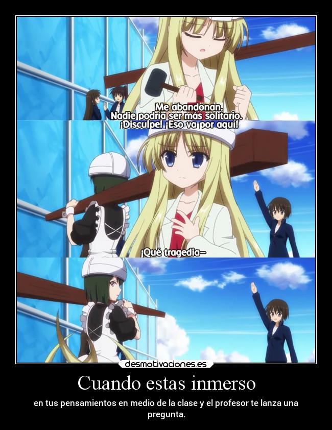 carteles anime ideas pensar clase raptorhunters profesor pregunta interrogar desmotivaciones