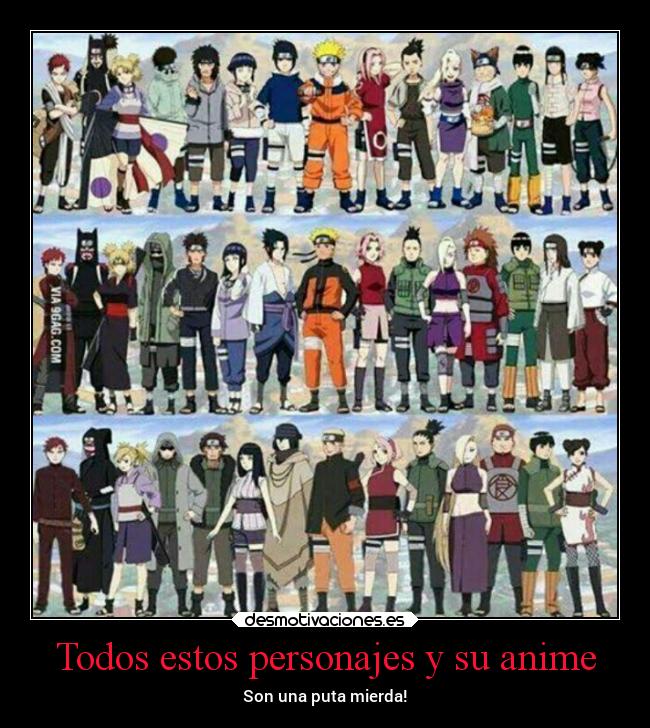 Todos estos personajes y su anime - 