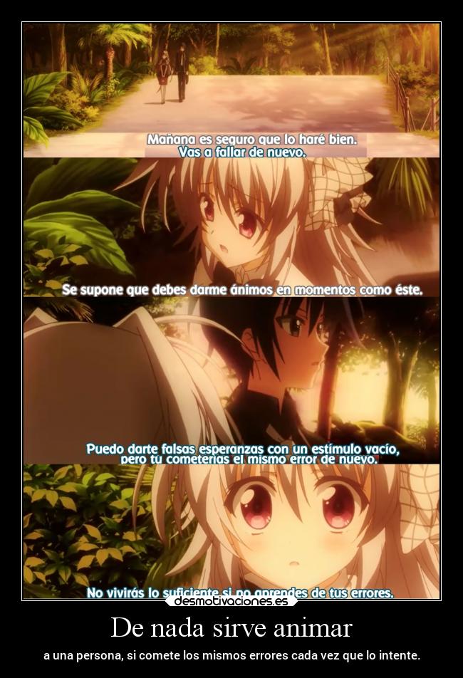 De nada sirve animar -