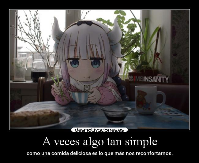 carteles anime vida mundo felicidad comida raptorhunters harukaze erosekai kobayashisanchinomaiddragon kanna desmotivaciones