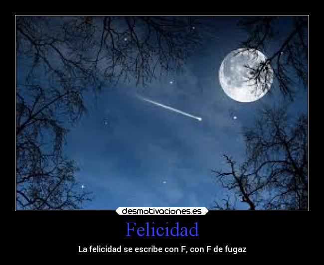 Felicidad - La felicidad se escribe con F, con F de fugaz