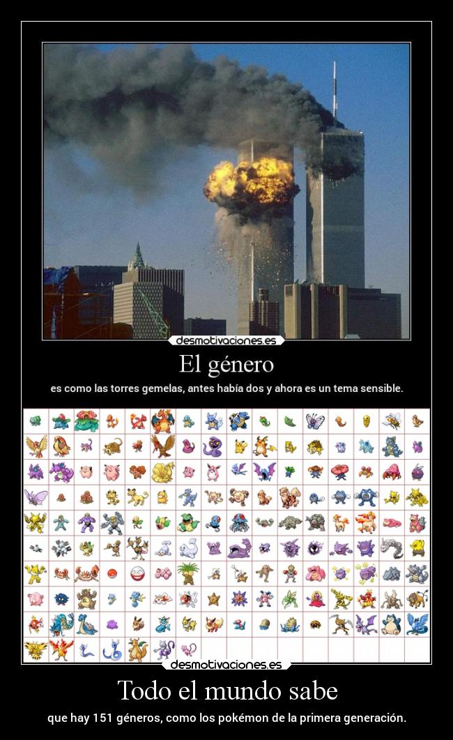 Todo el mundo sabe - que hay 151 géneros, como los pokémon de la primera generación.