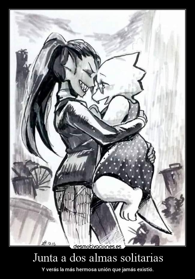 carteles sentimientos amor undertale undyne alphys laurasimpsonxv desmotivaciones