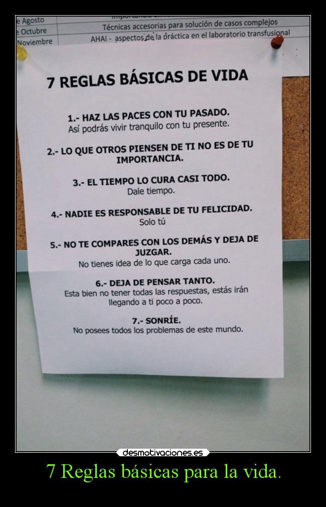7 Reglas básicas para la vida. -
