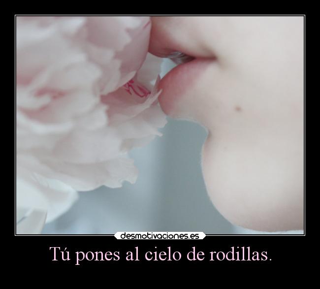 Tú pones al cielo de rodillas. -