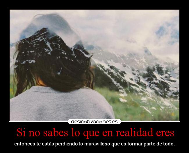 Si no sabes lo que en realidad eres - 