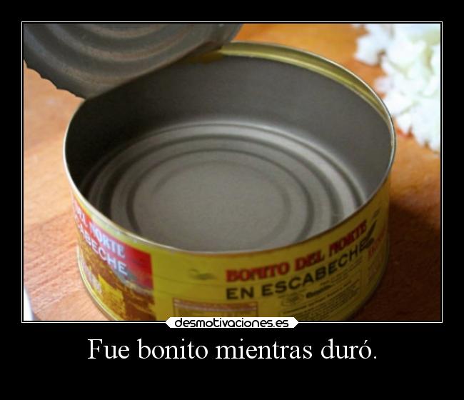 Fue bonito mientras duró. -