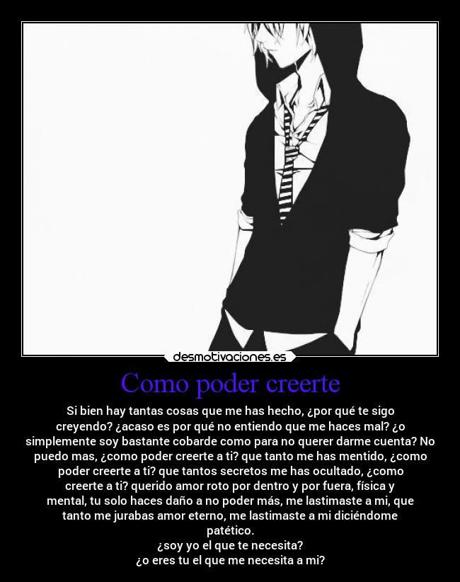 Como poder creerte -