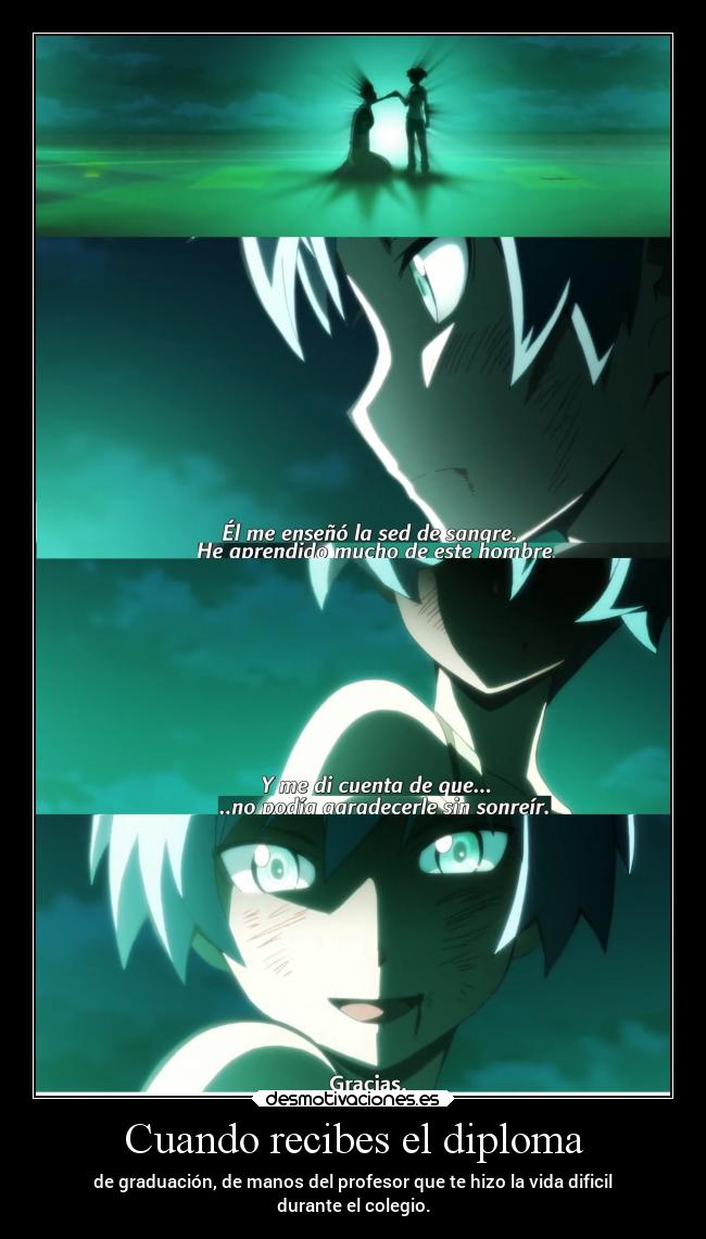 carteles anime diploma recibir profesor dificil erosekai odiar agradecer colegio raptorhunters desmotivaciones