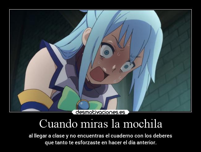 Cuando miras la mochila -