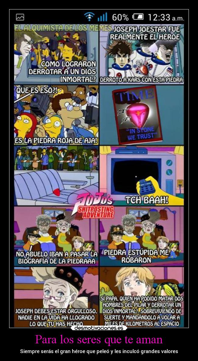 carteles anime jojobizarreadventure desmotivaciones