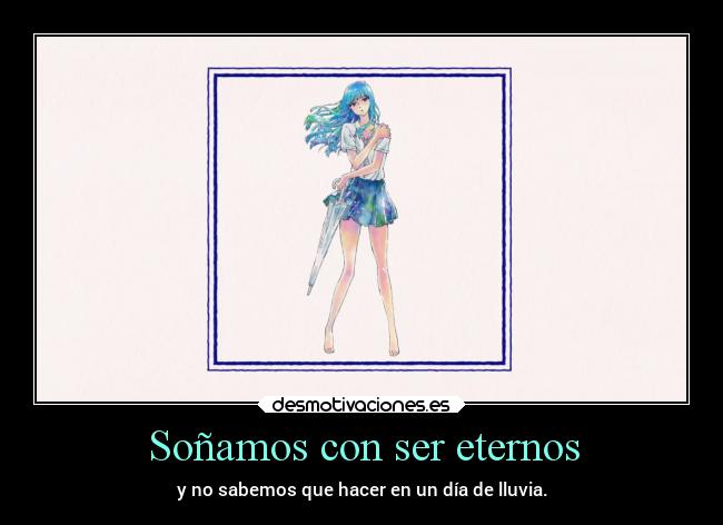 carteles arte anime vida lluvia desmotivaciones