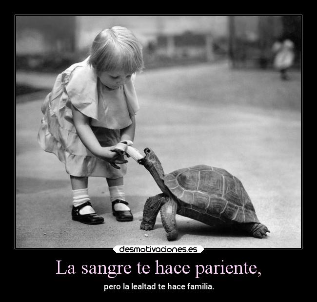 La sangre te hace pariente, - pero la lealtad te hace familia.