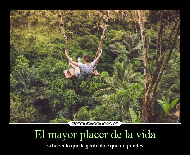El mayor placer de la vida - es hacer lo que la gente dice que no puedes.