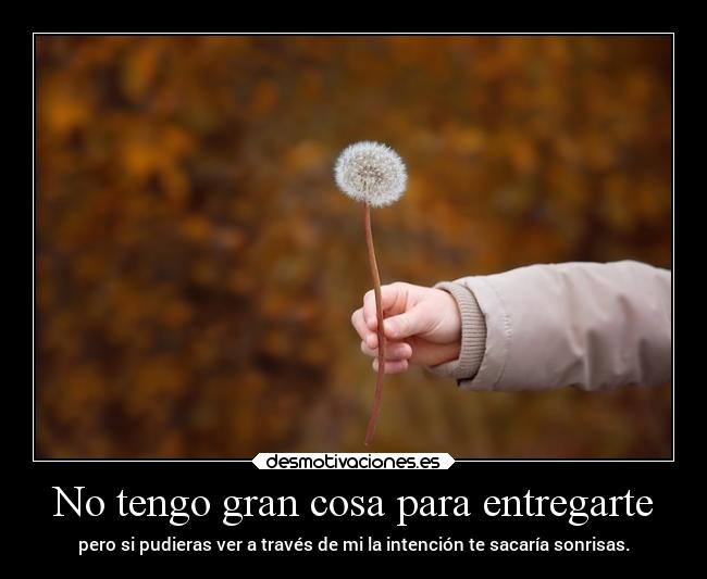 No tengo gran cosa para entregarte - pero si pudieras ver a través de mi la intención te sacaría sonrisas.