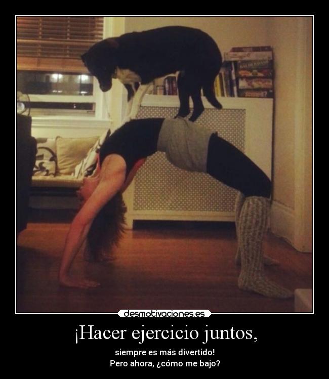¡Hacer ejercicio juntos, - siempre es más divertido!
Pero ahora, ¿cómo me bajo?