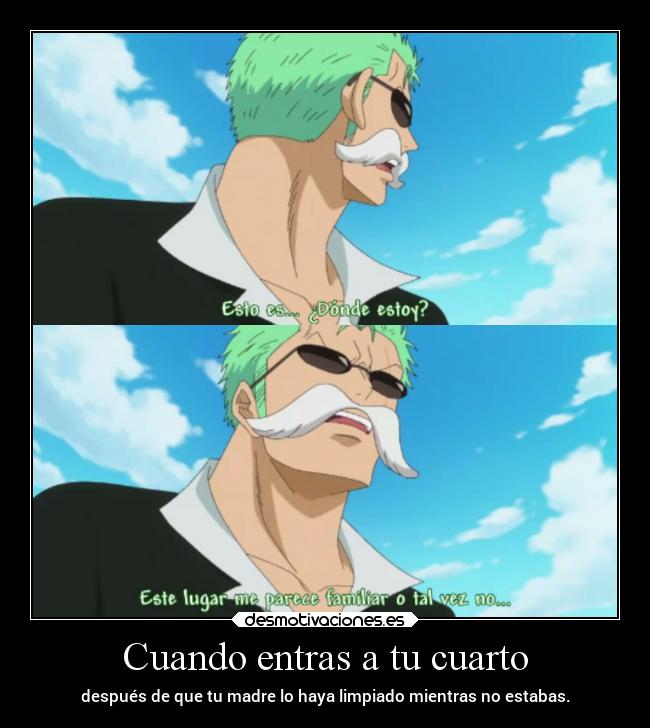 carteles anime humor risa fail cosasquepasan raptorhunters harukaze erosekai onepiece zoro roronoazoro desmotivaciones