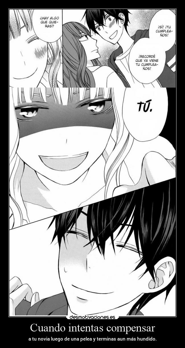 carteles anime intentar compensar raptorhunters novia pelea joder manga peor erosekai desmotivaciones