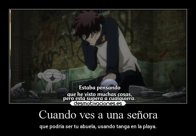 carteles anime ver abuela playa senora raptorhunters tanga usar erosekai desmotivaciones