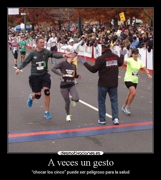 A veces un gesto - “chocar los cinco” puede ser peligroso para la salud