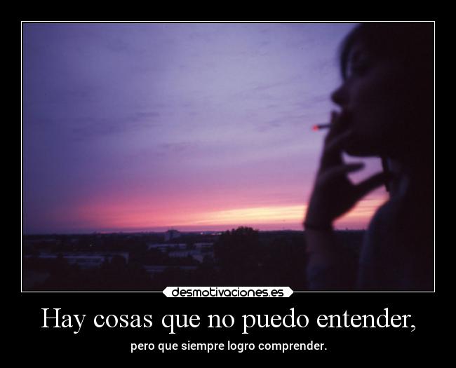 Hay cosas que no puedo entender, - pero que siempre logro comprender.