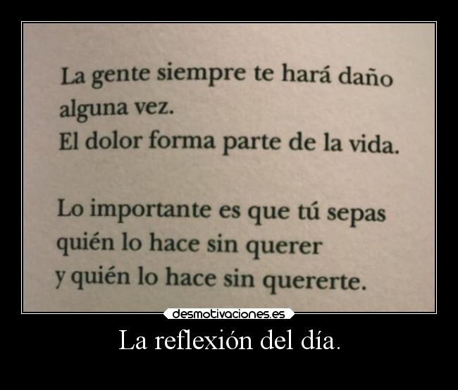 La reflexión del día. - 