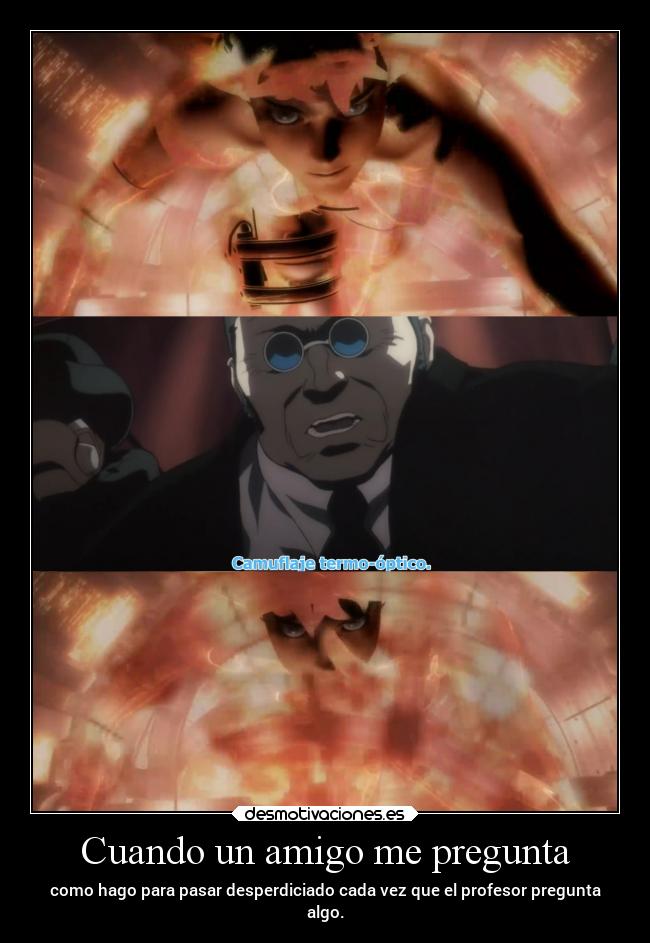 carteles anime amigo pregunta raptorhunters profesor ignorar salvar clase erosekai desmotivaciones