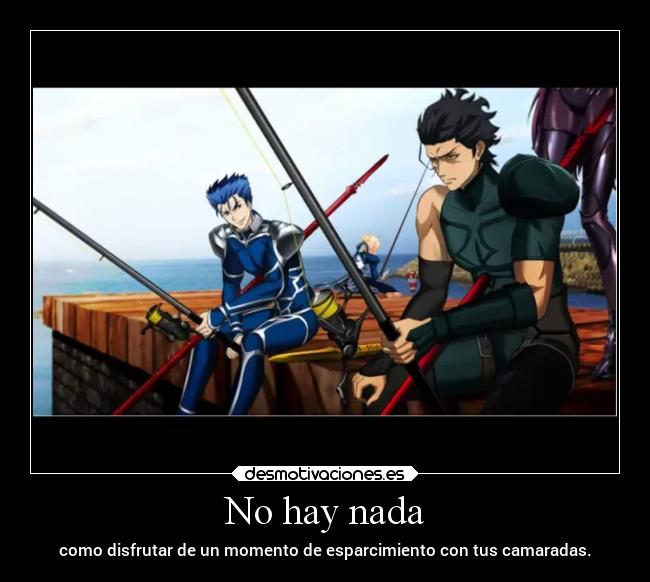 carteles anime lancer chulainn diarmud scatga scathach saber desmotivaciones
