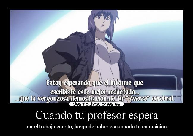 carteles anime profesor trabajar escrito esperar raptorhunters exposicion valor mejor erosekai desmotivaciones