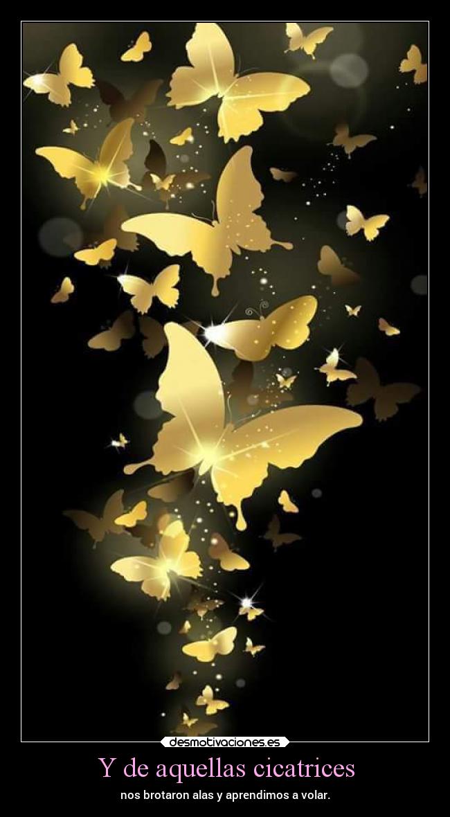 Y de aquellas cicatrices - nos brotaron alas y aprendimos a volar.