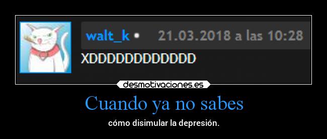 Cuando ya no sabes - cómo disimular la depresión.