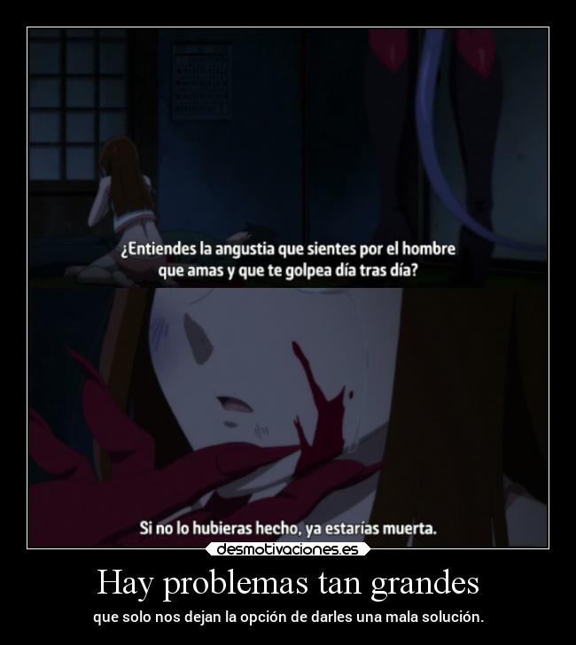 carteles problemas anime vida amor dolor muerte asesinato raptorhunters harukaze erosekai cutiehoney desmotivaciones