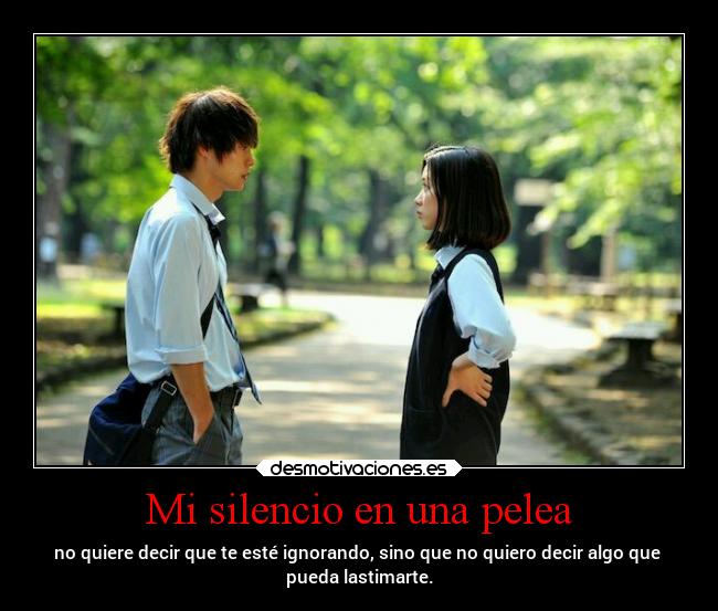 Mi silencio en una pelea -