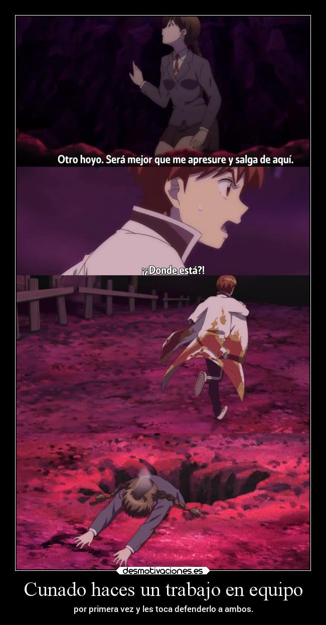 carteles trabajo anime trabajo amigos hacer clase raptorhunters defender juntos tratar erosekai desmotivaciones